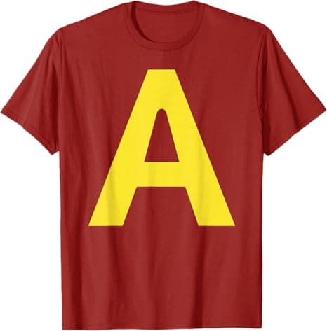 Halloween Letter A Alphabet Matching Costume Men Women Kids T-Shirt
